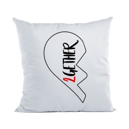 Cuscino personalizzabile con nome 2gether mezzo cuore
