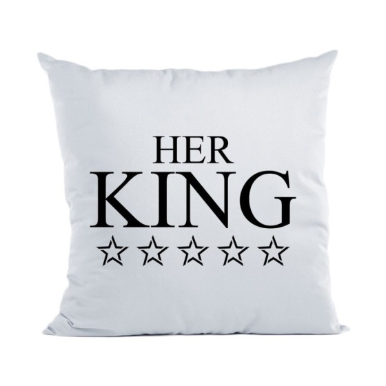 Cuscino personalizzabile con nome her king with star Love