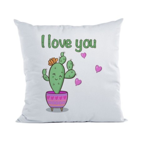 Cuscino personalizzabile con nome cactus fiorellino i...