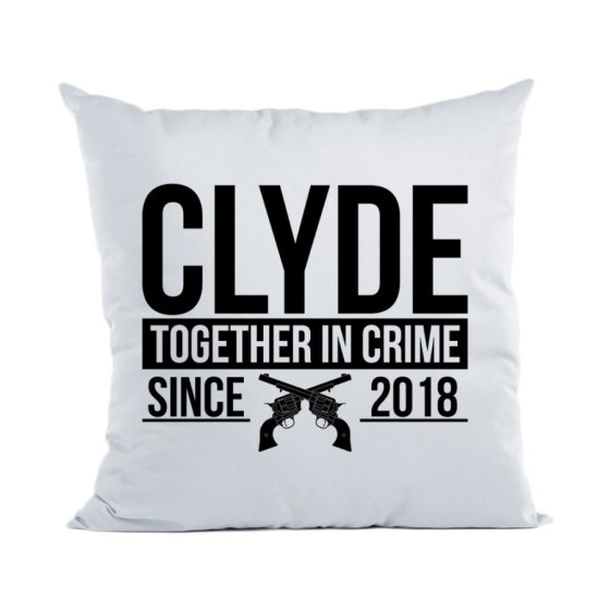 Cuscino personalizzato con anno clyde together in crime since Love