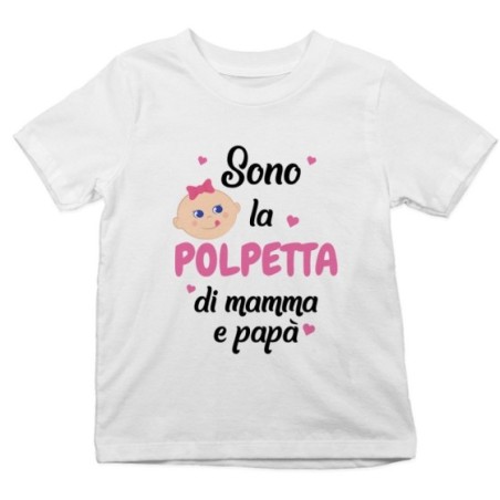 T-shirt bambino sono la polpetta di mamma e papà
