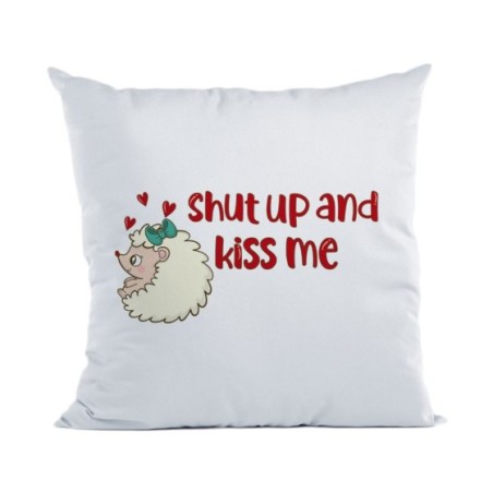 Cuscino personalizzabile con nome riccio shut up and kiss me