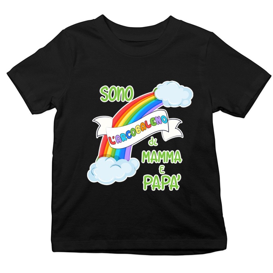 T-shirt bambino sono l'arcobaleno di mamma e papà Per la famiglia