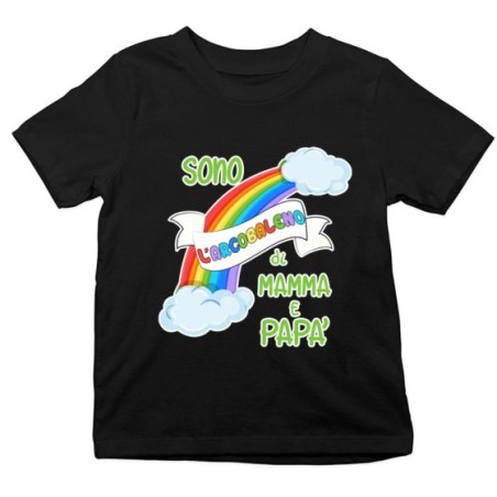 T-shirt bambino sono l'arcobaleno di mamma e papà