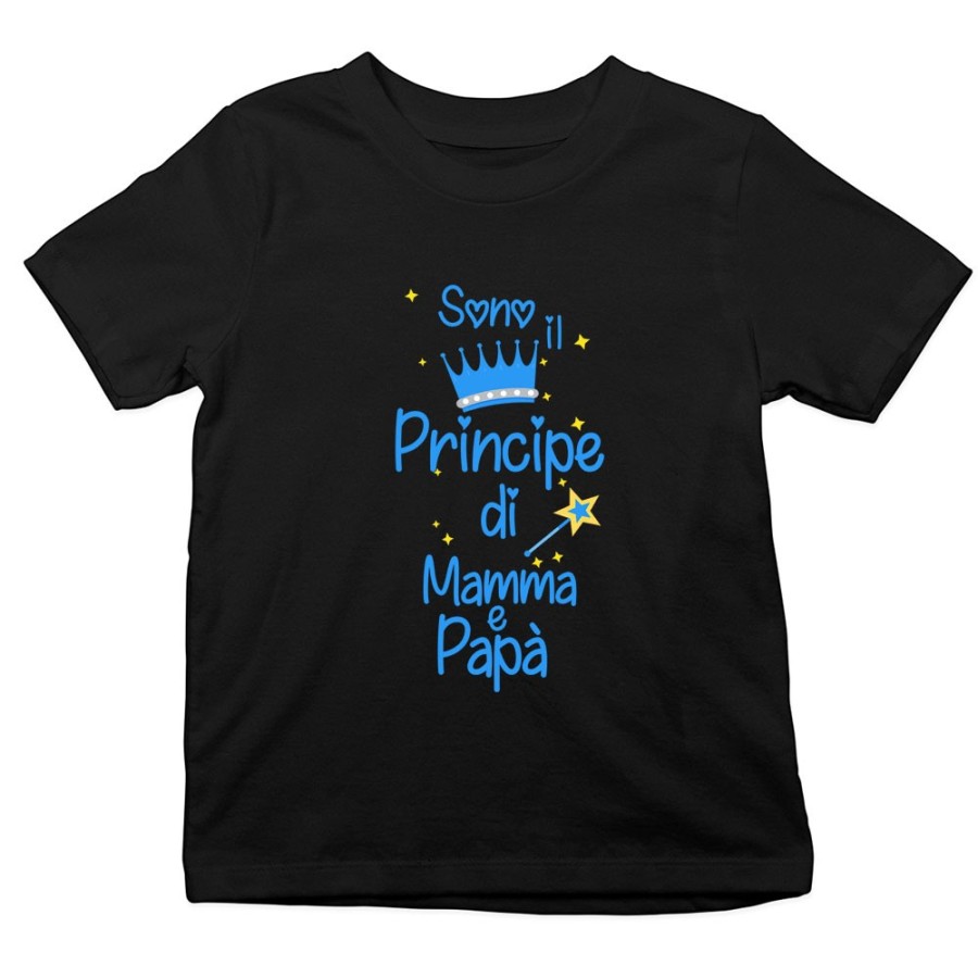 T-shirt bambino sono la principessa il principe di mamma e papà Per la famiglia