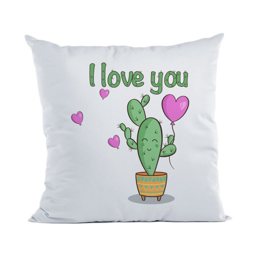 Cuscino personalizzabile con nome cactus i love you Love