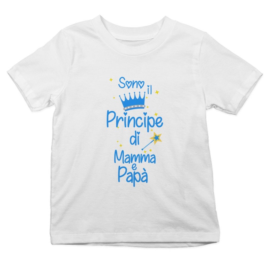T-shirt bambino sono la principessa il principe di mamma e papà Per la famiglia