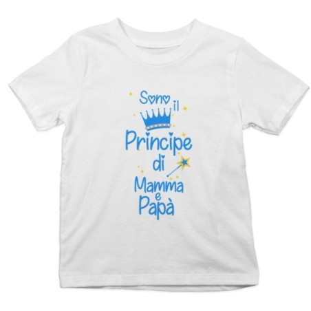 T-shirt bambino sono la principessa il principe di mamma e papà Per la famiglia