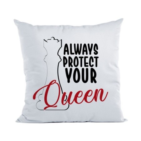 Cuscino personalizzabile con nome always protect your queen Love