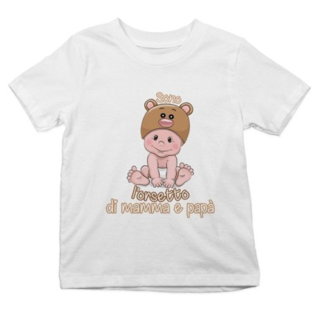 T-shirt bambino sono l'orsetto di mamma e papà