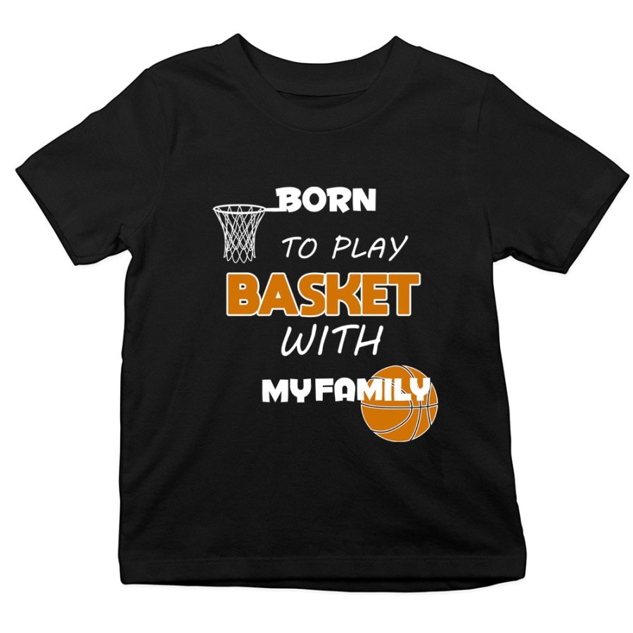 T-shirt bambino born to play basket with my family Per la famiglia