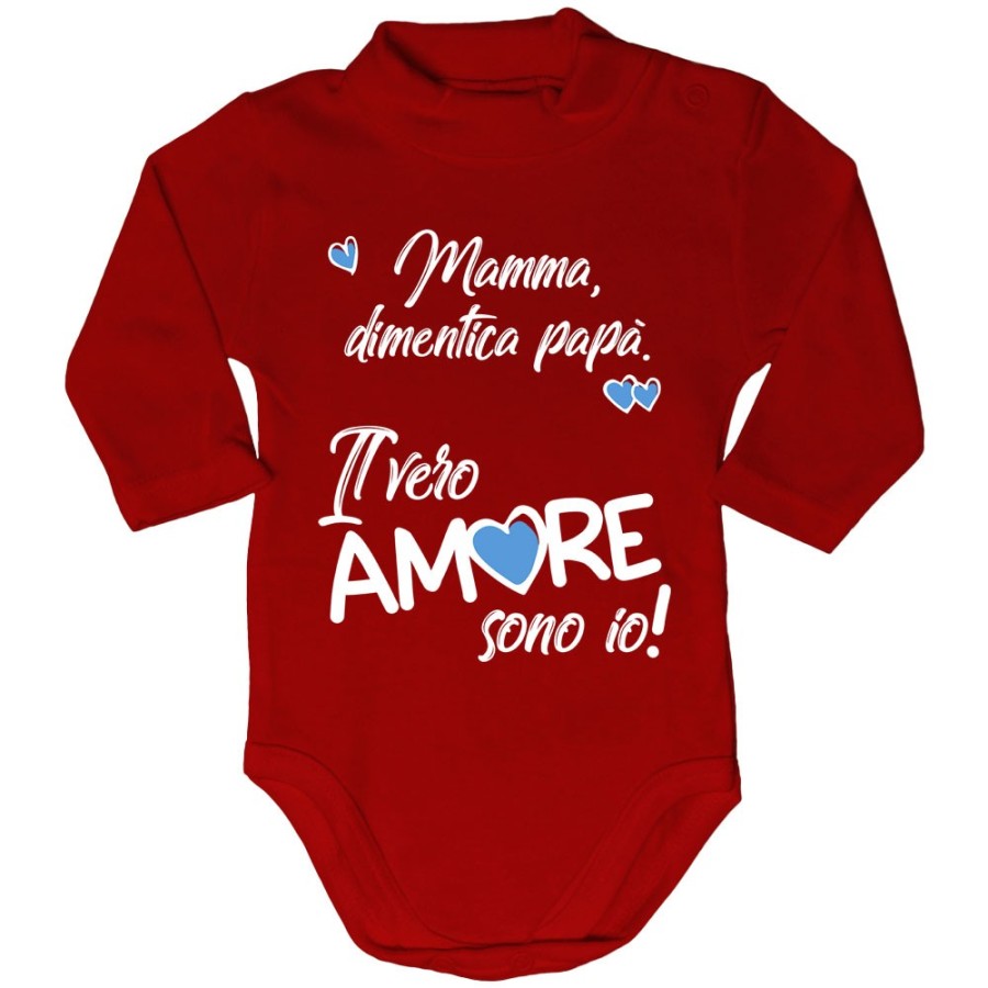 Body lupetto neonato mamma dimentica papà il vero amore sono io Love