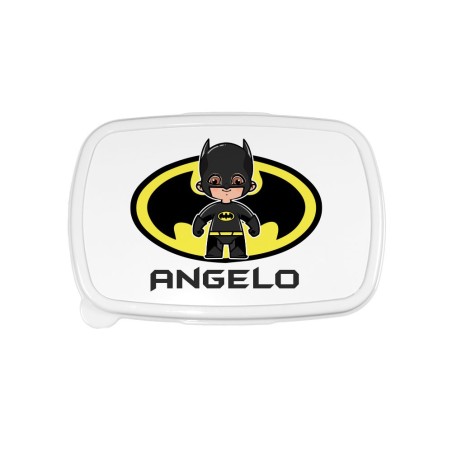 Porta pranzo e merenda personalizzato con nome baby batman