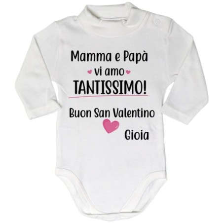 Body lupetto neonato personalizzato con nome mamma e papà...