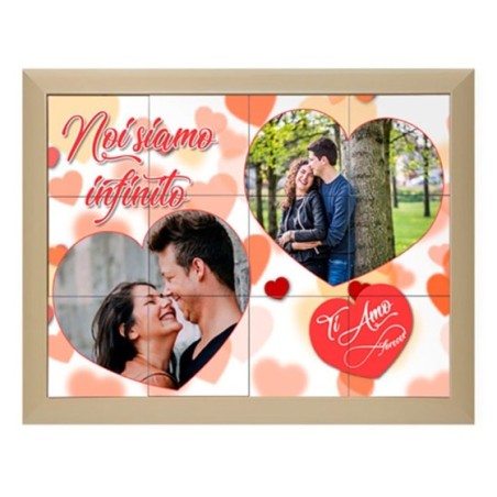 Mosaico di piastrelle con cornice personalizzato con foto...