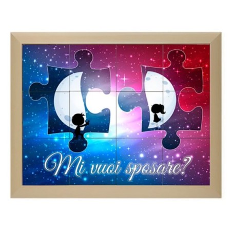 Mosaico di piastrelle con cornice personalizzabile con...