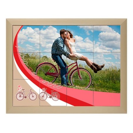 Mosaico di piastrelle con cornice personalizzato con foto...