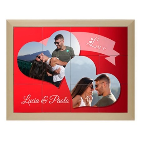 Mosaico di piastrelle con cornice personalizzato con foto...