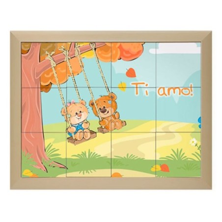 Mosaico di piastrelle con cornice personalizzabile con...