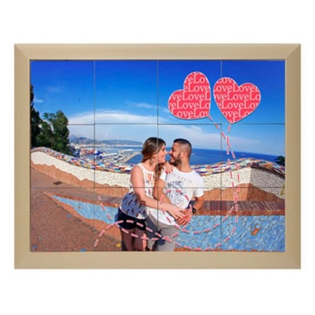 Mosaico di piastrelle con cornice personalizzato con foto...