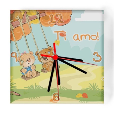 Orologio da parete in vetro personalizzabile con nomi...