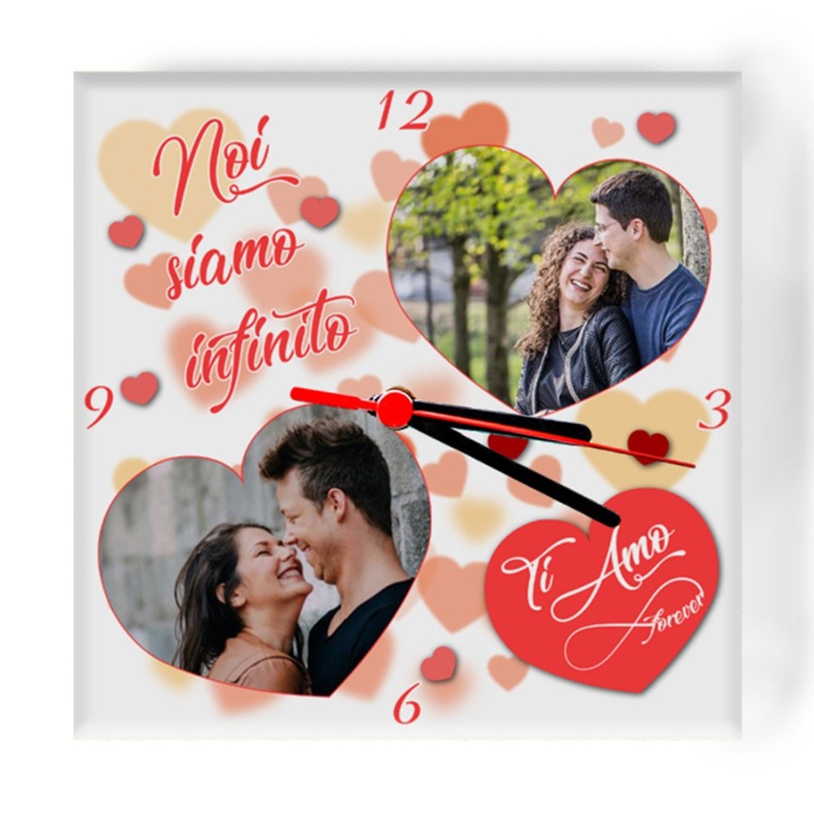 Orologio da parete in vetro personalizzato con foto noi siamo infinito Love