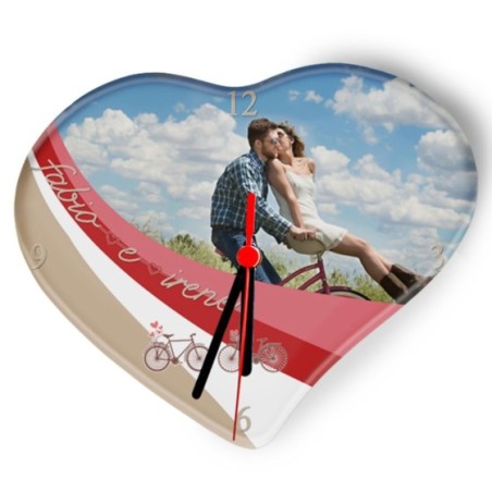Orologio da parete in vetro personalizzato con foto e...