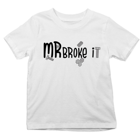 T-shirt bambino mr mrs broke it Per la famiglia