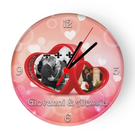 Orologio da parete in vetro personalizzato con nomi data...