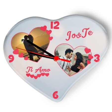 Orologio da parete in vetro personalizzato con foto dolce...