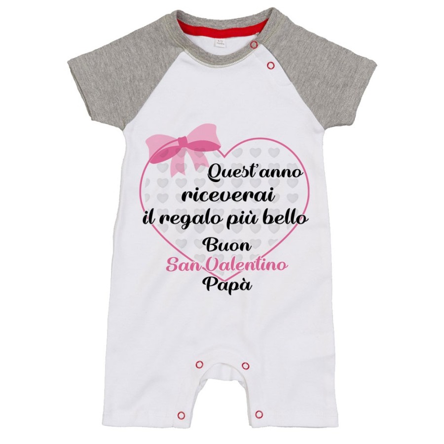 Pagliaccetto neonato quest'anno riceverai il regalo più bello buon san valentino papà Love