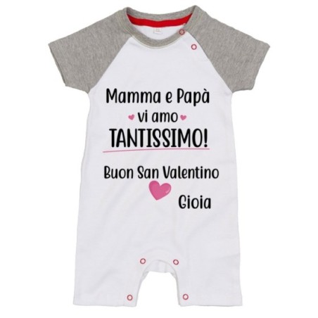 Pagliaccetto neonato personalizzato con nome mamma e papà...