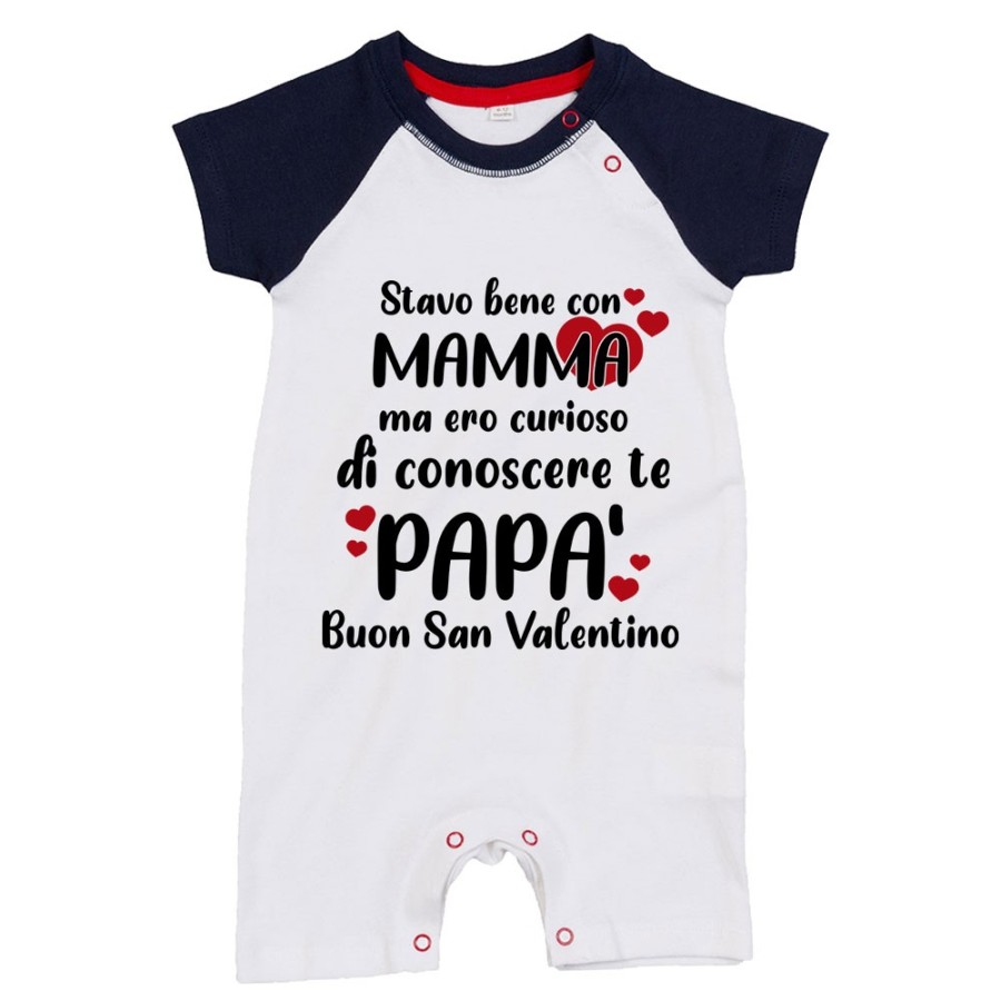 Pagliaccetto neonato stavo bene con mamma ma ero curioso di conoscere te papà buon san valentino Love