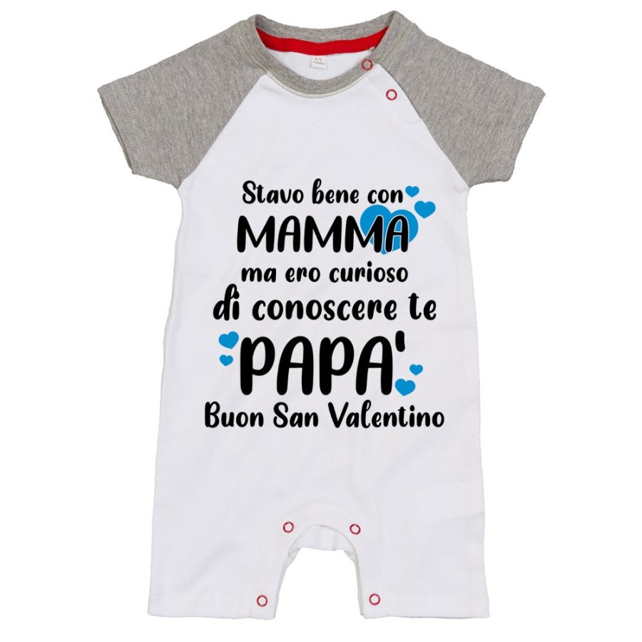 Pagliaccetto neonato stavo bene con mamma ma ero curioso di conoscere te papà buon san valentino Love