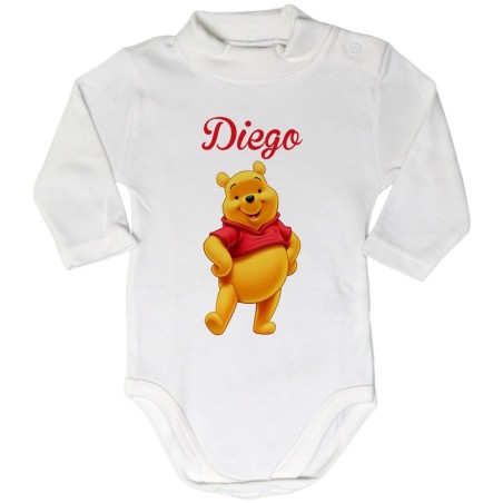 Body lupetto neonato personalizzato con nome winnie the pooh