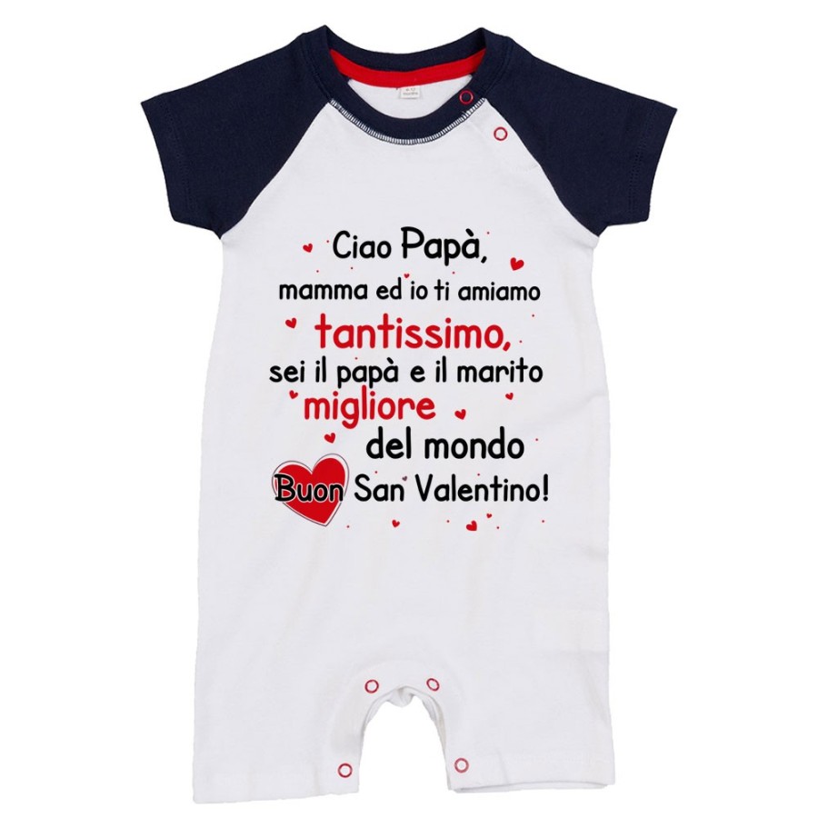 Pagliaccetto neonato mamma papà ed io ti amiamo tantissimo buon san valentino Love