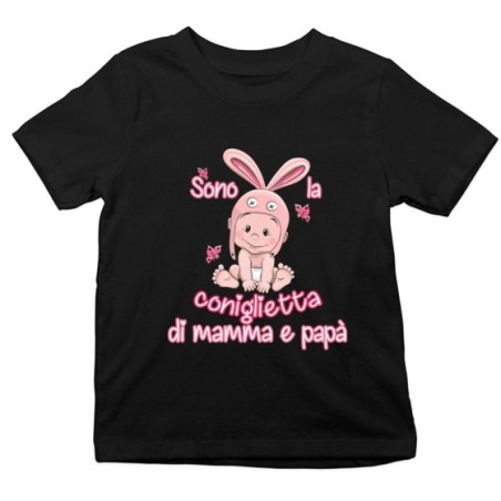 T-shirt bambina sono la coniglietta di mamma e papà