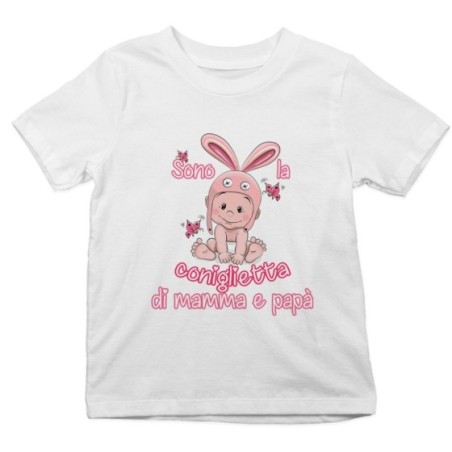 T-shirt bambina sono la coniglietta di mamma e papà Per la famiglia