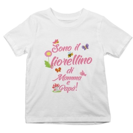 T-shirt bambino sono il fiorellino di mamma e papà