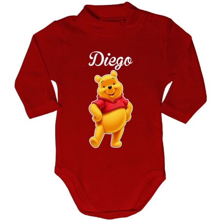 Body lupetto neonato personalizzato con nome winnie the pooh Cartoon