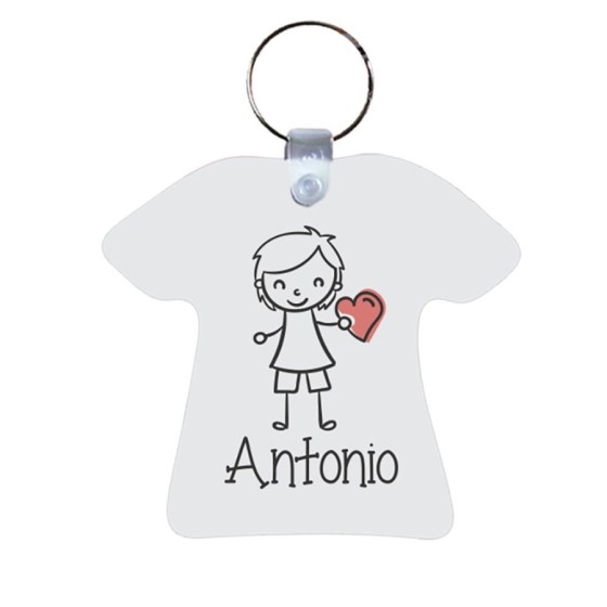Portachiavi personalizzato con nome omino con cuore Love