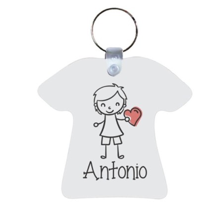 Portachiavi personalizzato con nome omino con cuore Love