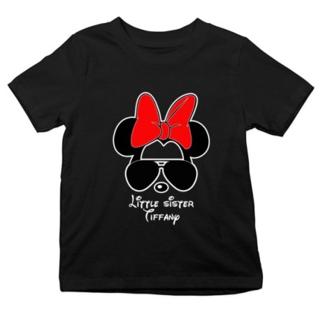 T-shirt bambina personalizzato con nome little sister minnie Per la famiglia
