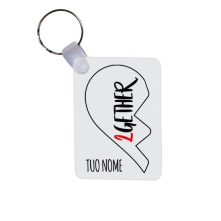 Portachiavi personalizzabile con nome 4ever mezzo cuore Love