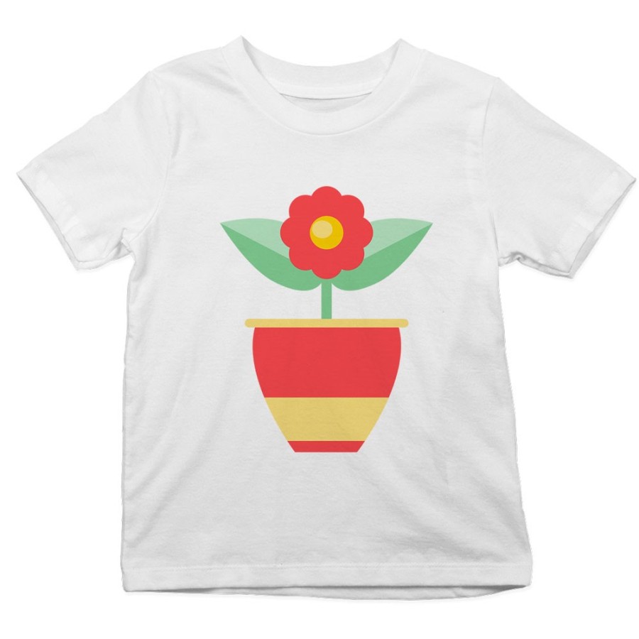 T-shirt bambino vasetto con fiorellino Per la famiglia
