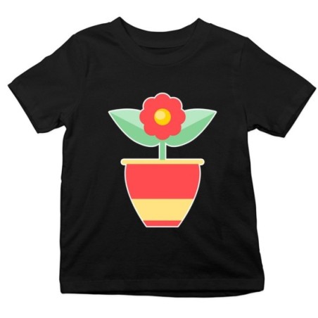 T-shirt bambino vasetto con fiorellino Per la famiglia