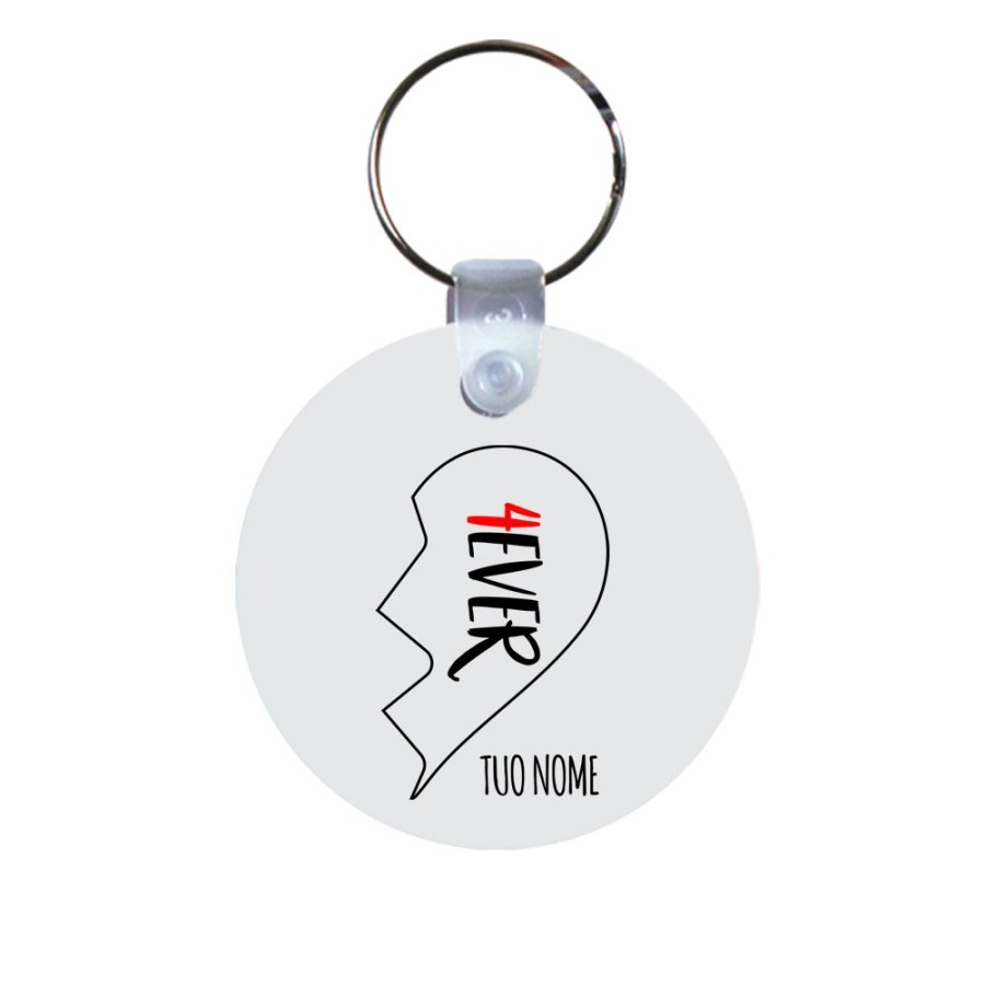 Portachiavi personalizzabile con nome 2gether mezzo cuore Love