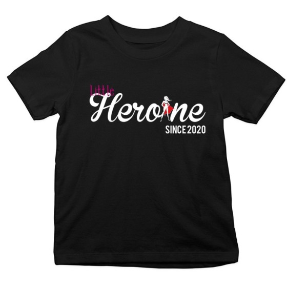 T-shirt bambino personalizzato con anno little heroine since Per la famiglia