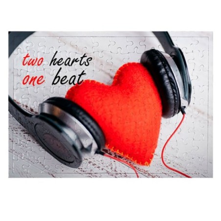 Foto puzzle personalizzabile con nomi two hearts one beat