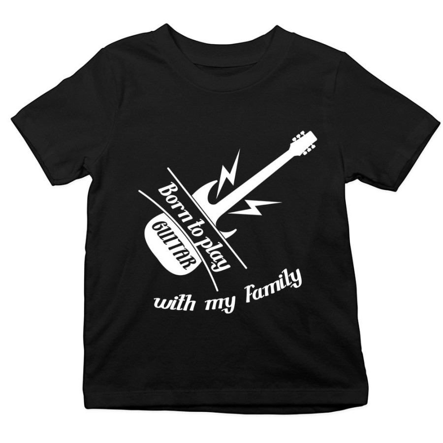 T-shirt bambino born to play guitar with my family Per la famiglia
